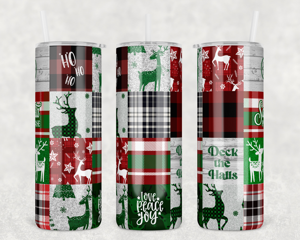 1692 - Quilted Christmas 20oz Skinny Tumbler