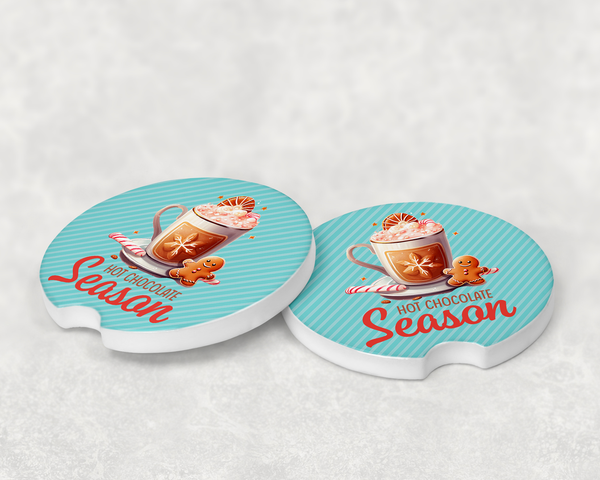 10455 - Hot Chocolate Season Ceramic Car Coaster