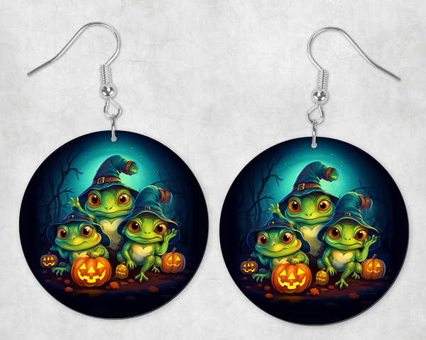 0022 - Toad You It's Halloween Round Earrings
