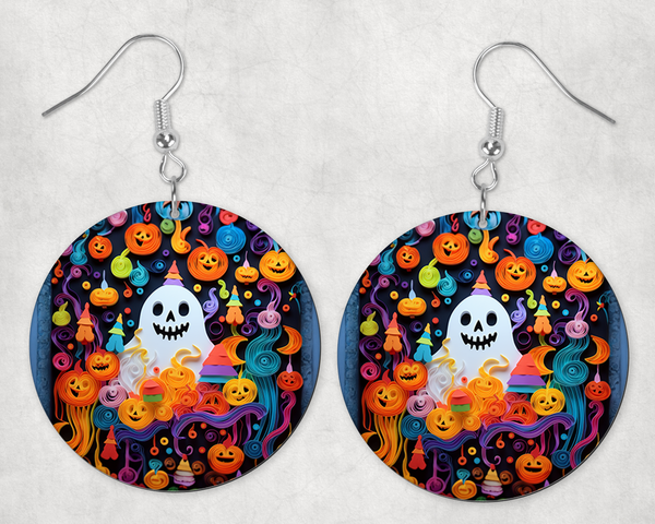0031 - Pumpkin Party Round Earrings
