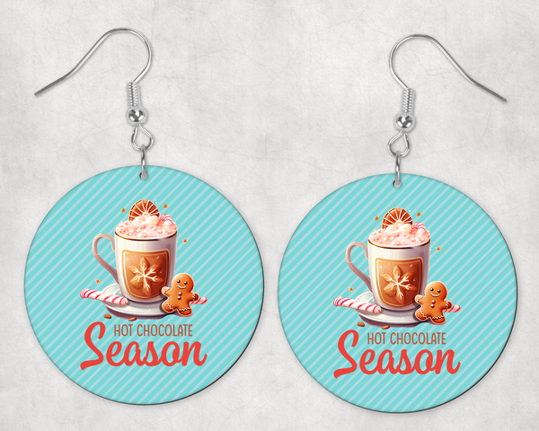 0525 - Hot Chocolate Season Teardrop/Round Earrings