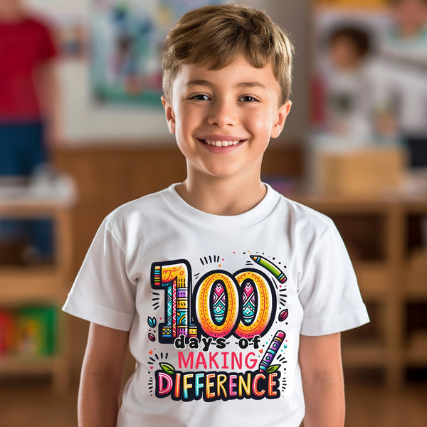 100 Days of School Kids T-Shirt 1096