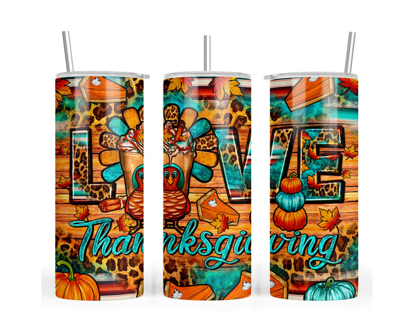 1499 - Thanksgiving Gone Wild 20oz Skinny Tumbler