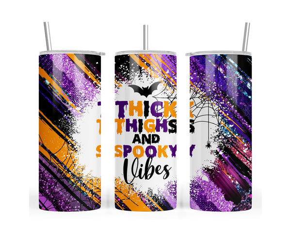 1500 - Thick Thighs & Spooky Vibes 20oz Skinny Tumbler