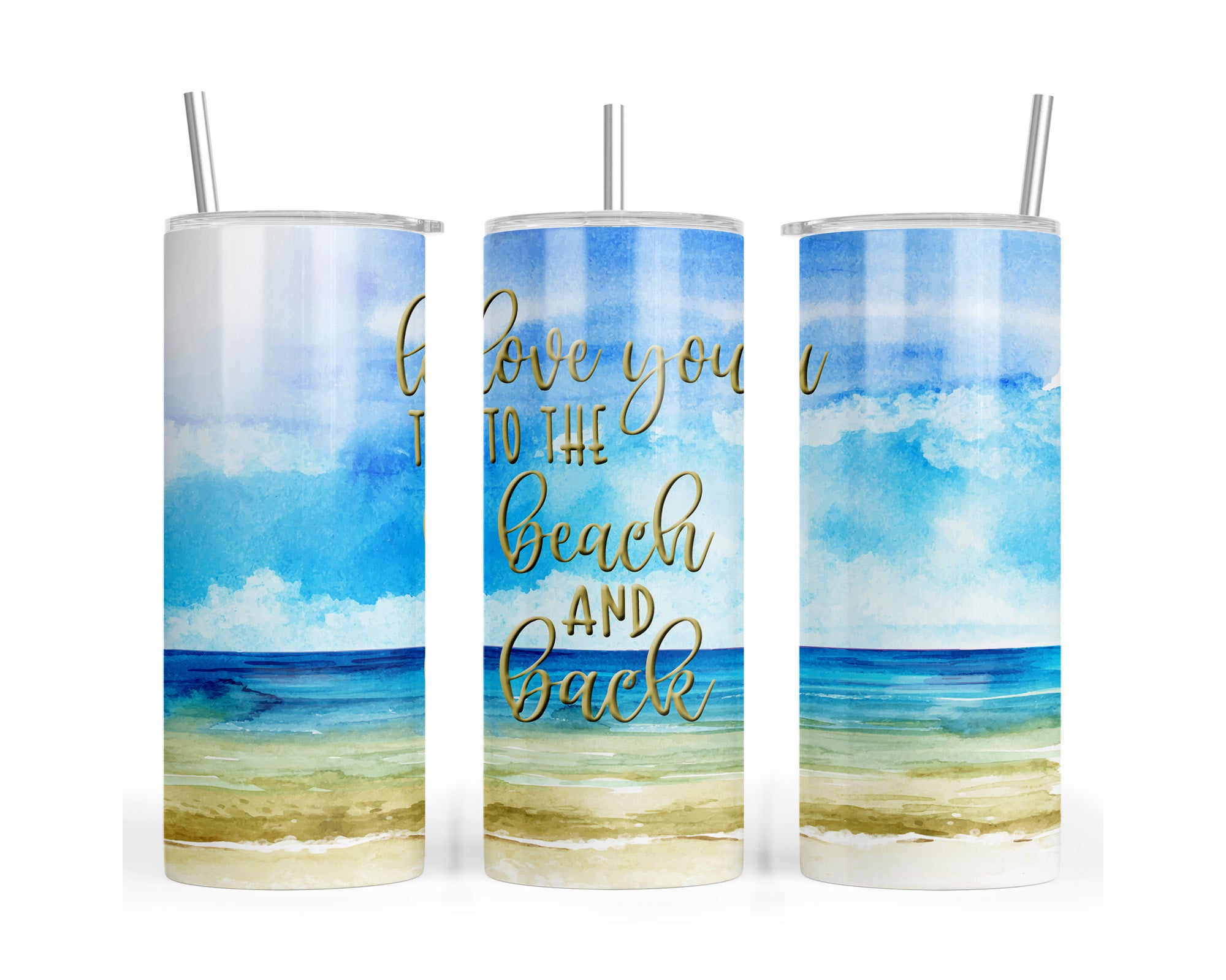 1515 - Love You to the Beach and Back 20oz Skinny Tumbler