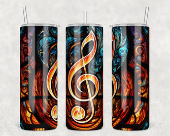 1613 - Stained Glass Treble 20oz Skinny Tumbler