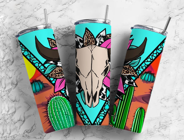 2014 - Western Skull 20oz Skinny Tumbler