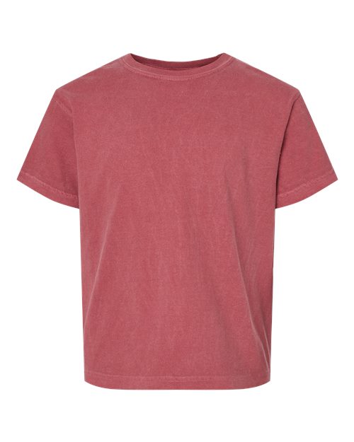 Comfort Colors 9018 Garment-Dyed Youth Heavyweight T-Shirt - Crimson