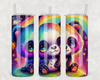 2125 - Rainbow Panda 20oz Skinny Tumbler