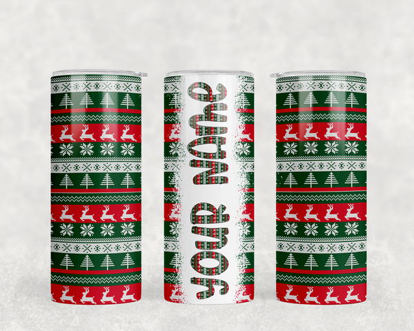 2374 - Wrapping Paper Name Doodle 20oz Skinny Tumbler