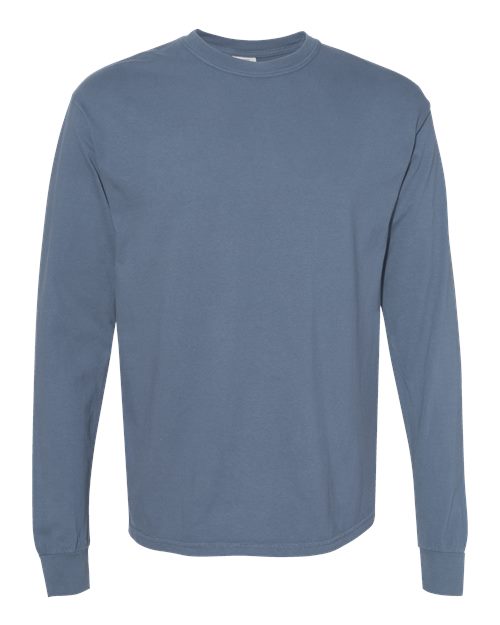 Comfort Colors 6014 Garment-Dyed Heavyweight Long Sleeve T-Shirt - Blue Jean