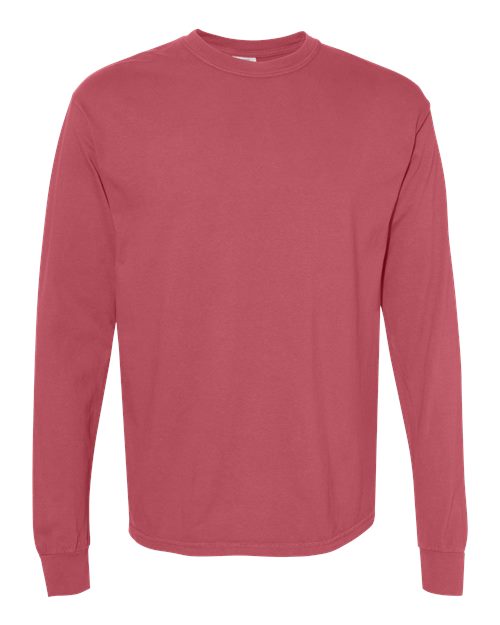 Comfort Colors 6014 Garment-Dyed Heavyweight Long Sleeve T-Shirt - Crimson