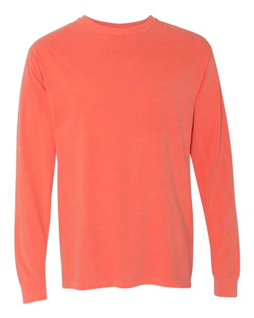 Comfort Colors 6014 Garment-Dyed Heavyweight Long Sleeve T-Shirt - Bright Salmon