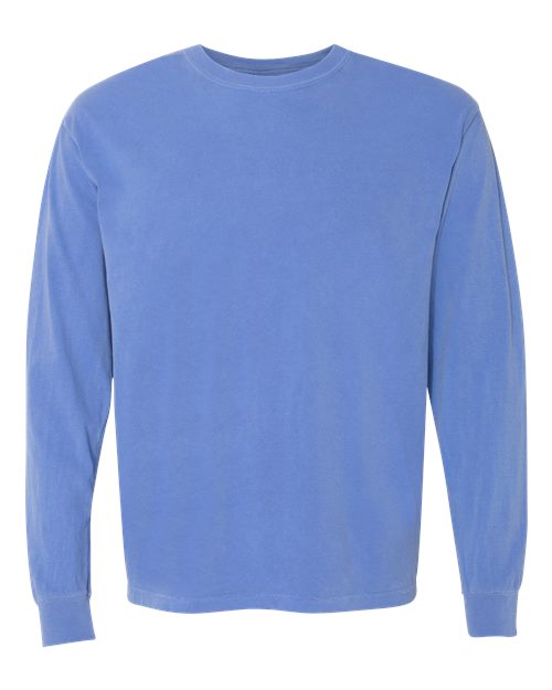 Comfort Colors 6014 Garment-Dyed Heavyweight Long Sleeve T-Shirt - Flo Blue