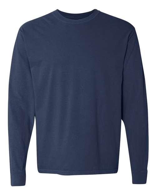 Comfort Colors 6014 Garment-Dyed Heavyweight Long Sleeve T-Shirt - True Navy