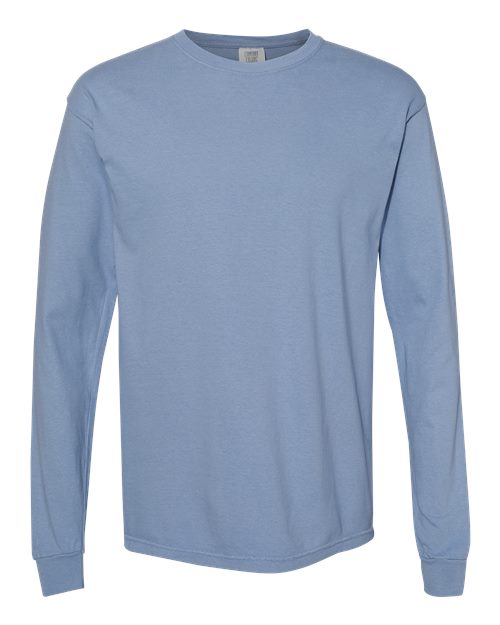 Comfort Colors 6014 Garment-Dyed Heavyweight Long Sleeve T-Shirt - Washed Denim