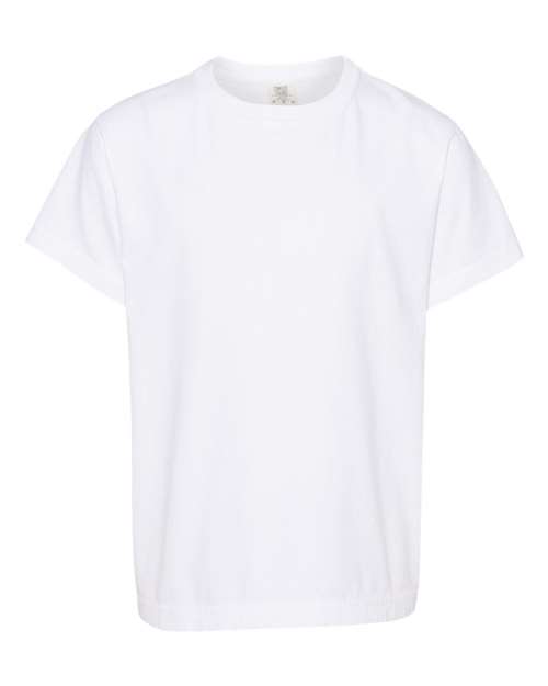 Comfort Colors 9018 Garment-Dyed Youth Heavyweight T-Shirt - White