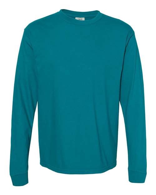 Comfort Colors 6014 Garment-Dyed Heavyweight Long Sleeve T-Shirt - Topaz Blue