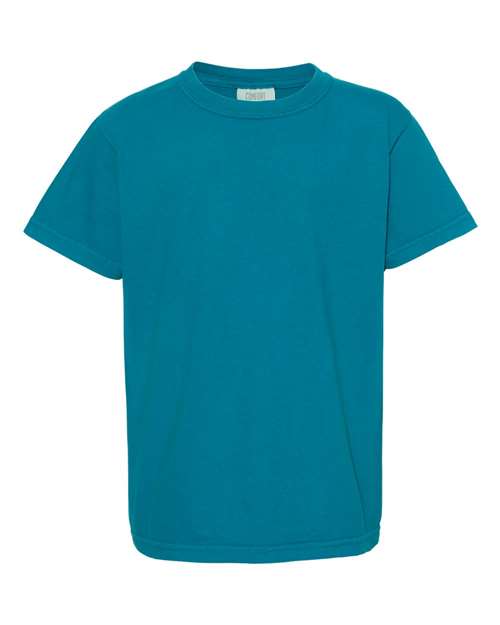 Comfort Colors 9018 Garment-Dyed Youth Heavyweight T-Shirt - Topaz Blue