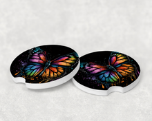 10017 - Neon Butterfly Ceramic Car Coaster
