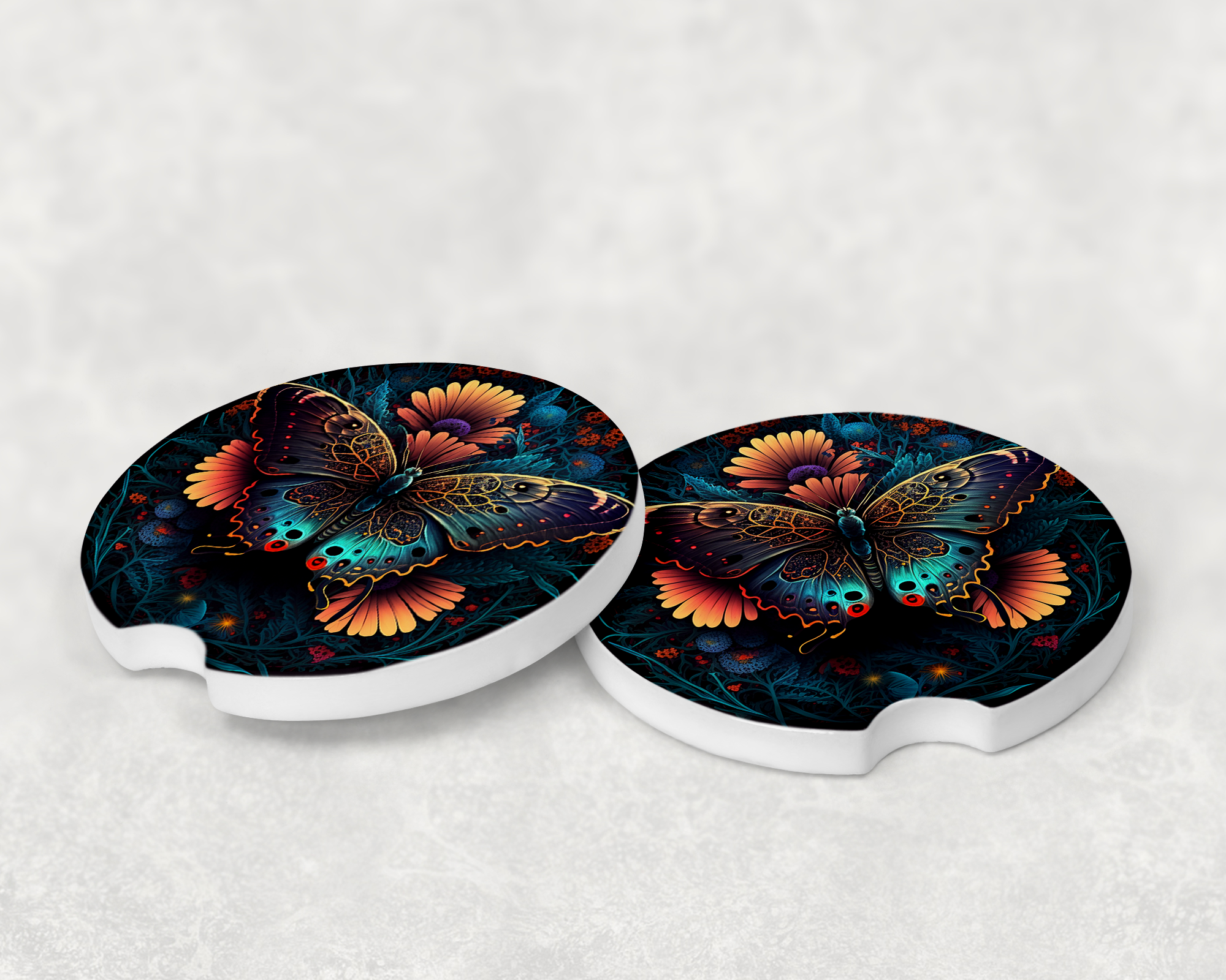 10030 - Mystic Butterfly Ceramic Car Coaster