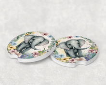 10039 - Floral Elephant V1 Ceramic Car Coaster