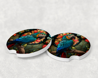 10063 - Colorful Parrot Ceramic Car Coaster