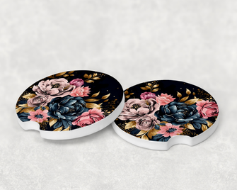 10075 - Midnight Floral Ceramic Car Coaster