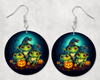 0022 - Toad You It&#39;s Halloween Round Earrings