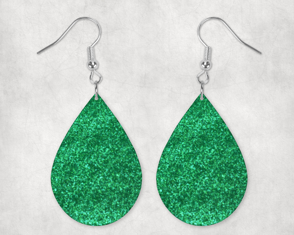 0518 - Jolly Green Shimmer Teardrop Earrings
