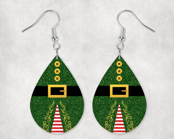 0522 - Fancy Christmas Elf Teardrop Earrings