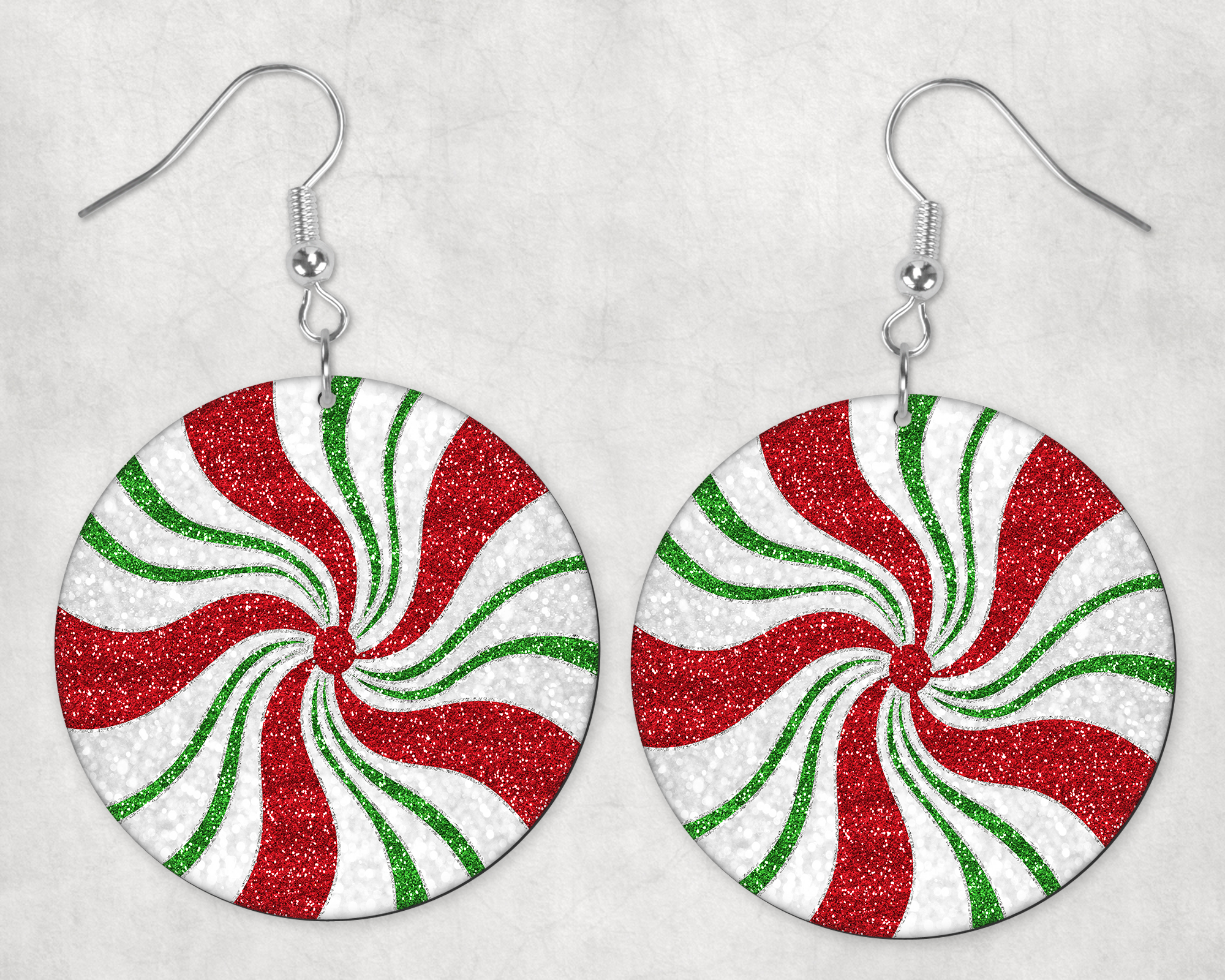 0571 - Peppermint Candies Round Earrings
