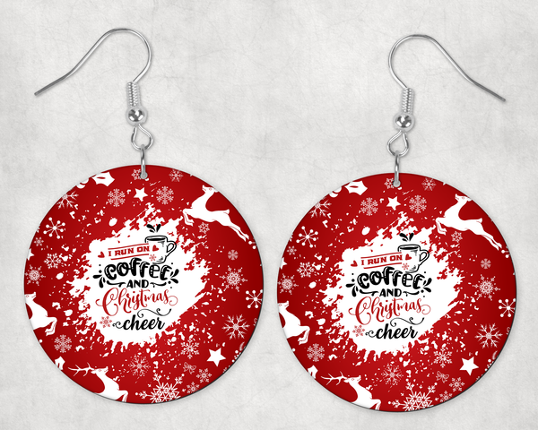 0585 - Coffee and Christmas Cheer Round Earrings