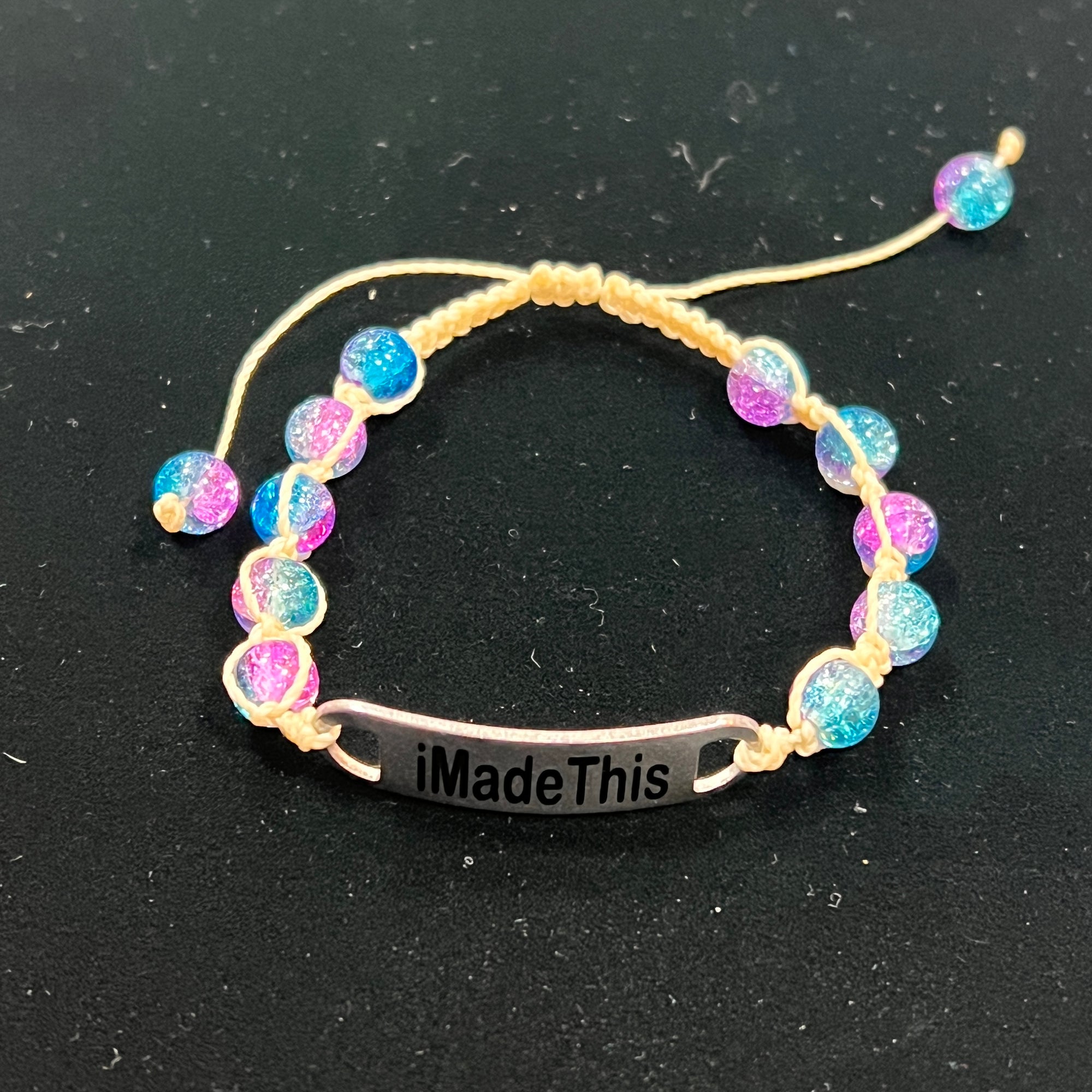 Engraved Beaded Bracelet
