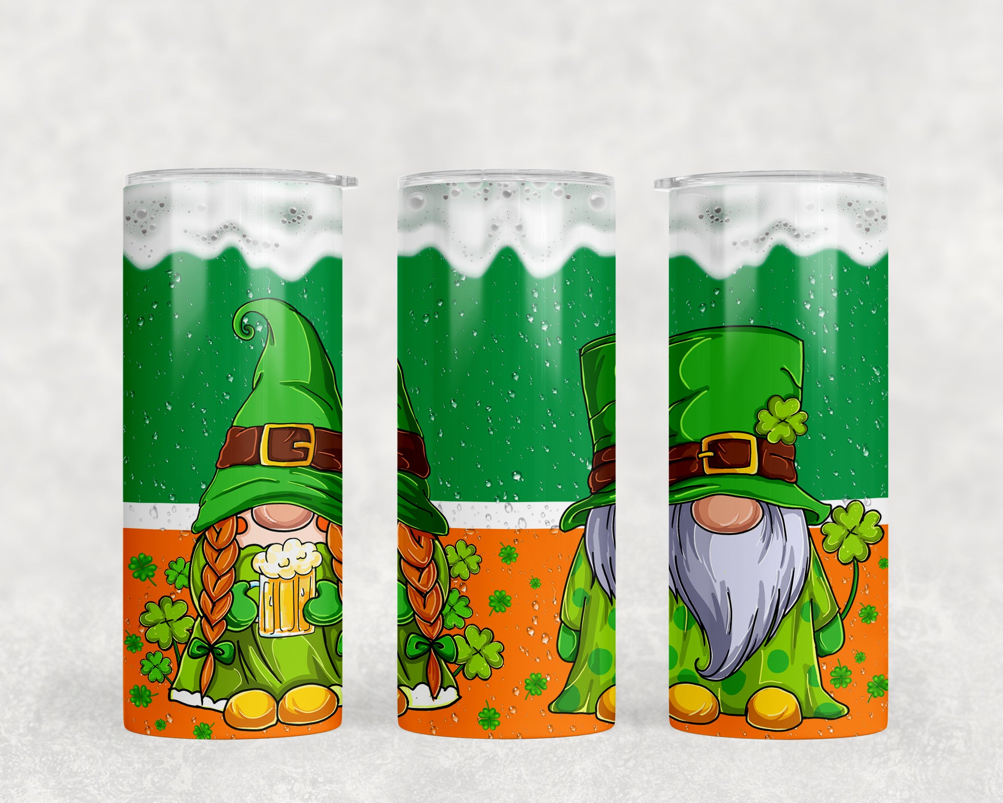 1140 - St. Patty's Drink Gnome 20oz Skinny Tumbler