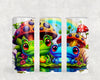 1160 - Colorful Baby Frogs 20oz Skinny Tumbler