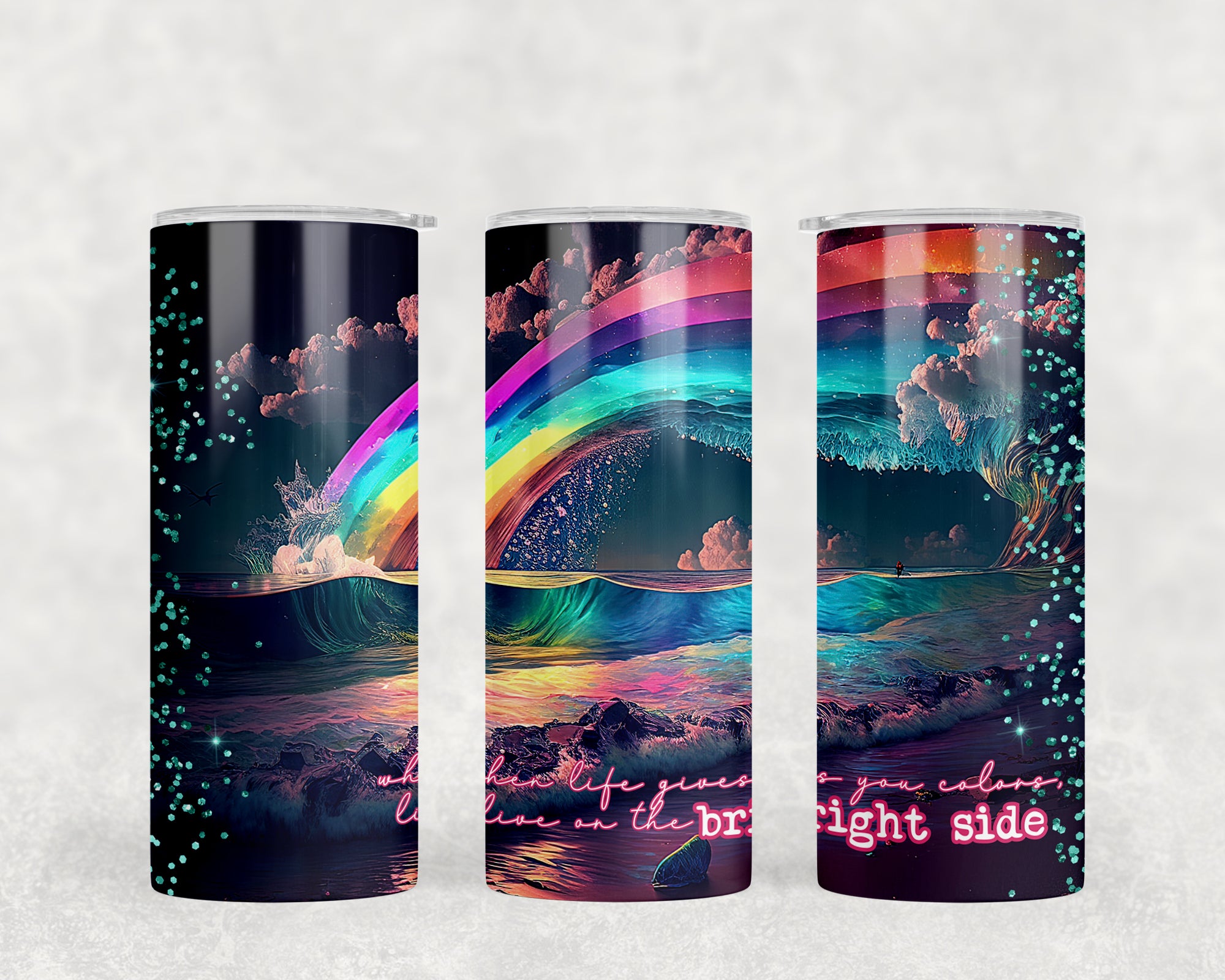 1234 -  Live on the Bright Side 20oz Skinny Tumbler