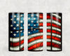 1367 - Stained Glass American Flag 20oz Skinny Tumbler