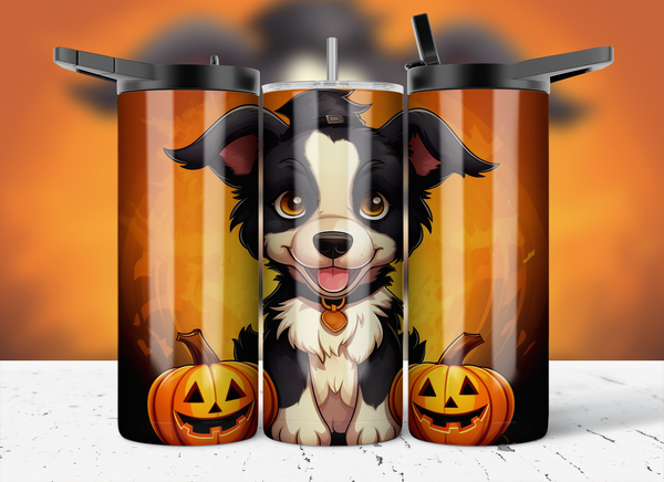 2528 - Border Collie Puppy Creepy Critters V1 20oz Skinny Tumbler