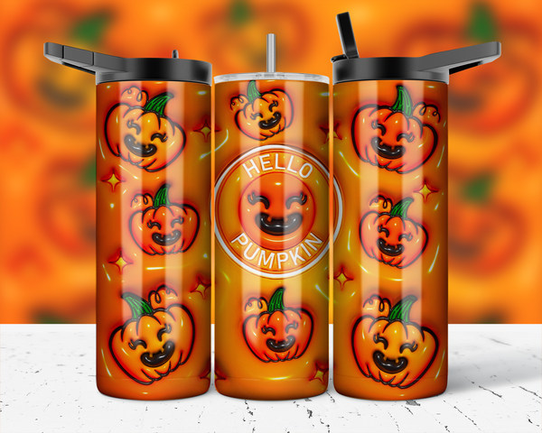 2687 - Hello Pumpkin Orange 20oz Skinny Tumbler