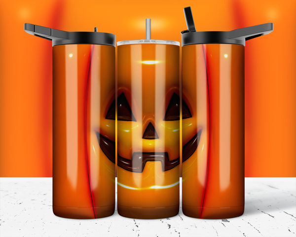 2694 - Pumpkin Face 20oz Skinny Tumbler