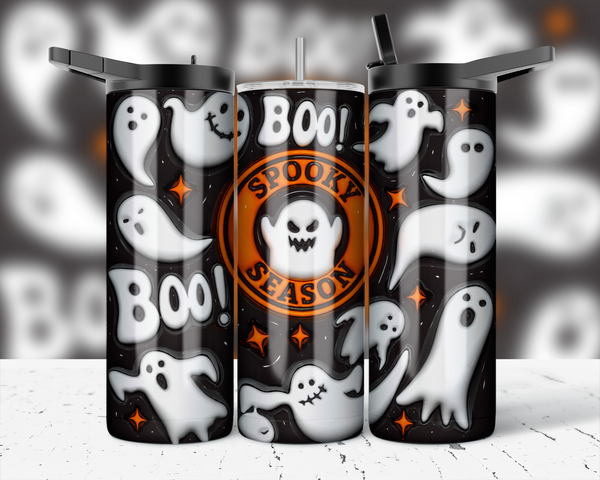 2698 - Spooky Seaon Black 20oz Skinny Tumbler