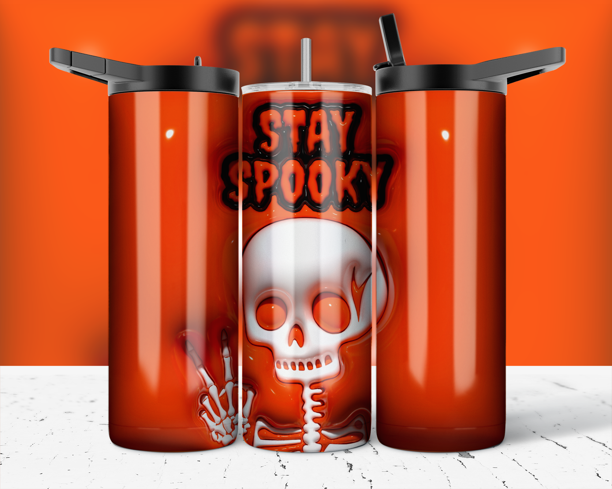 2700 - Stay Spooky Orange 20oz Skinny Tumbler
