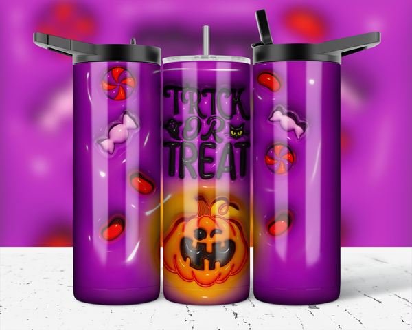 2702 - Trick or Treat Pumpkin 20oz Skinny Tumbler