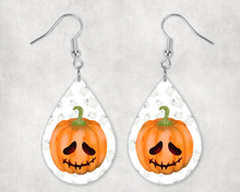 0018 - Sad Pumpkin Teardrop Earrings