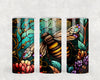 1016 - Stained Glass Bee 20oz Skinny Tumbler