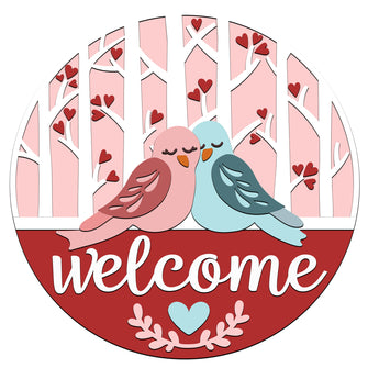 Love Birds Welcome Round Paint Kit V1